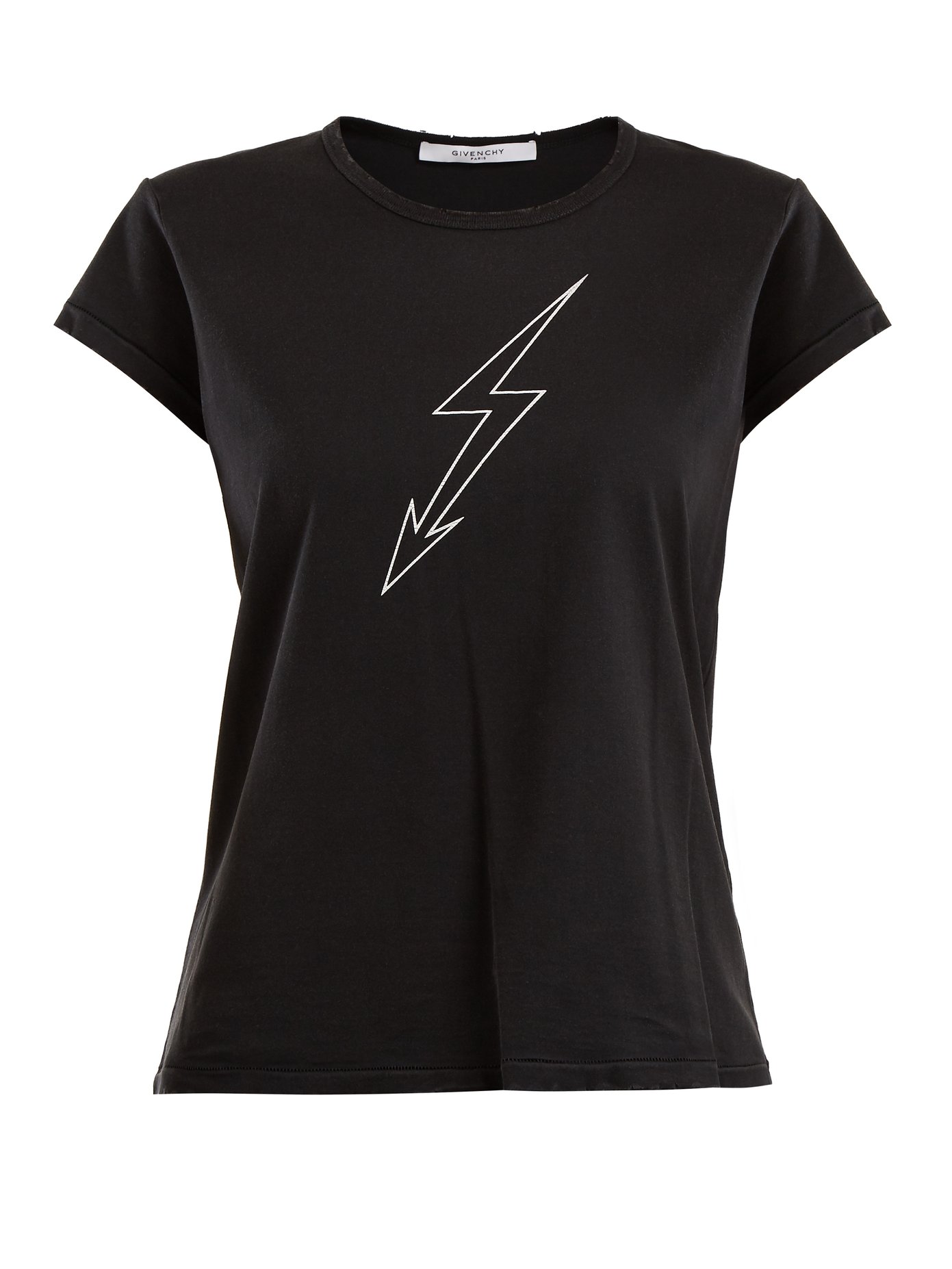 Lightning bolt-print cotton T-shirt 