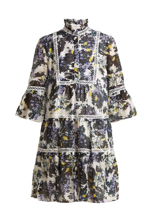 Wyn Windsor Wallpaper Print Cotton Blend Dress Erdem Matchesfashion Jp