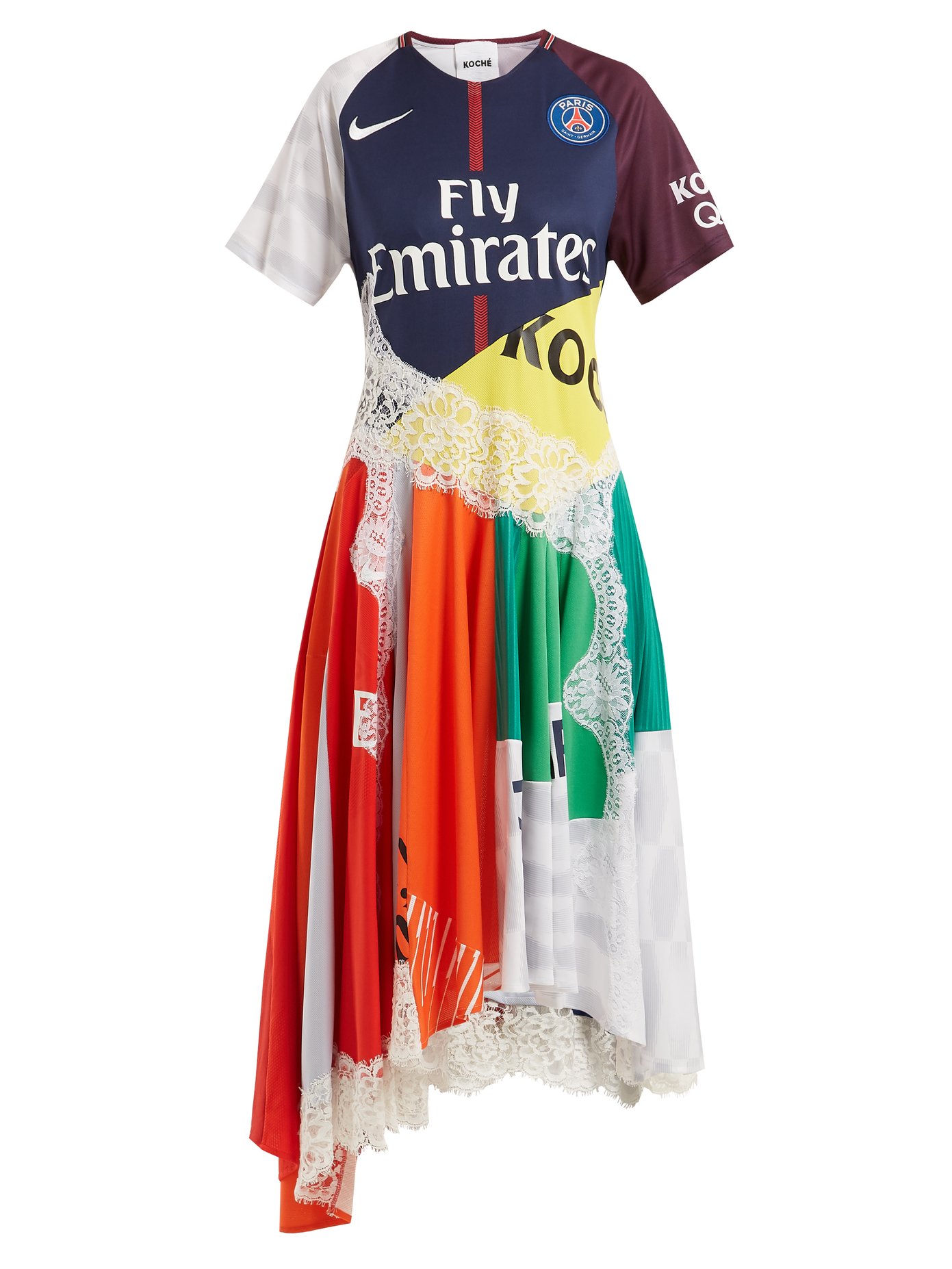Koché X Paris Saint-Germain patchwork dress