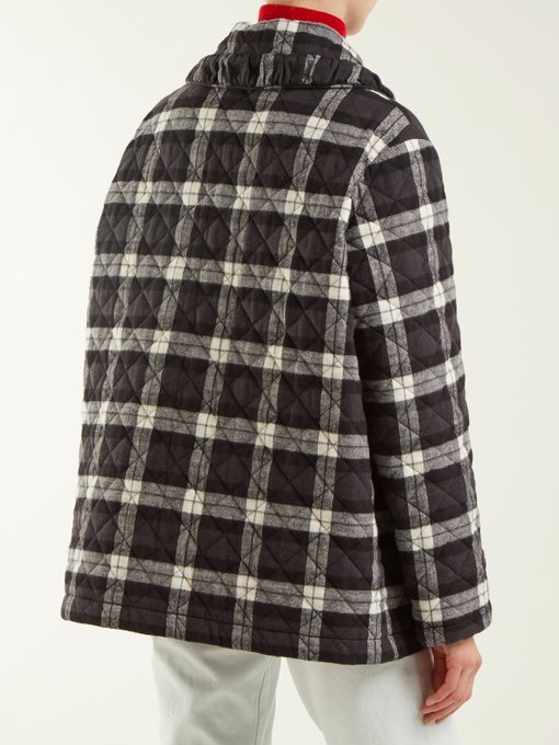 Checked quilted cotton-flannel jacket展示图