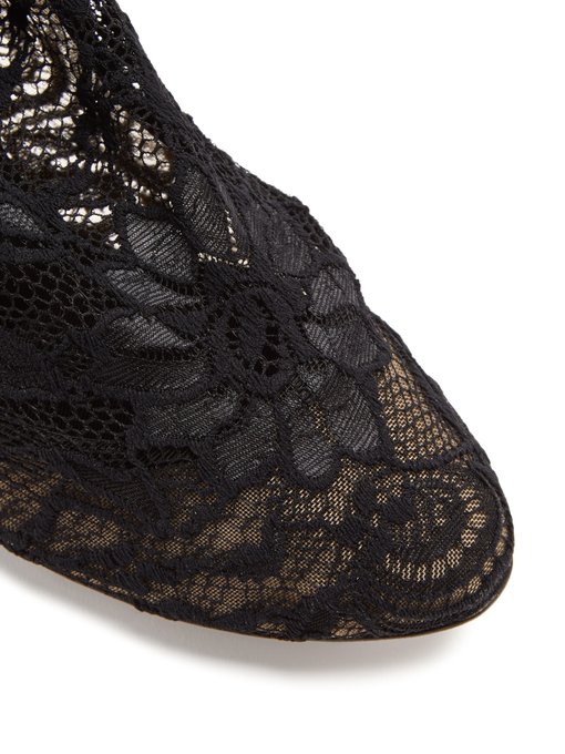 black lace sock boots