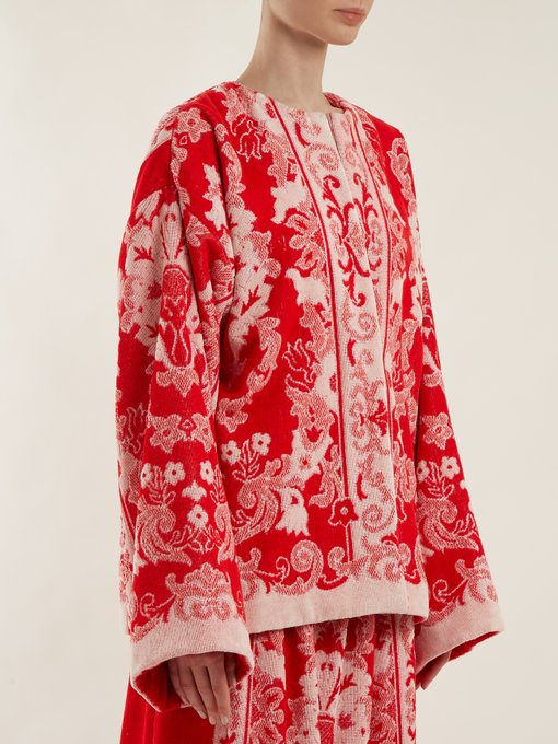 Floral-jacquard terry-towelling jacket展示图
