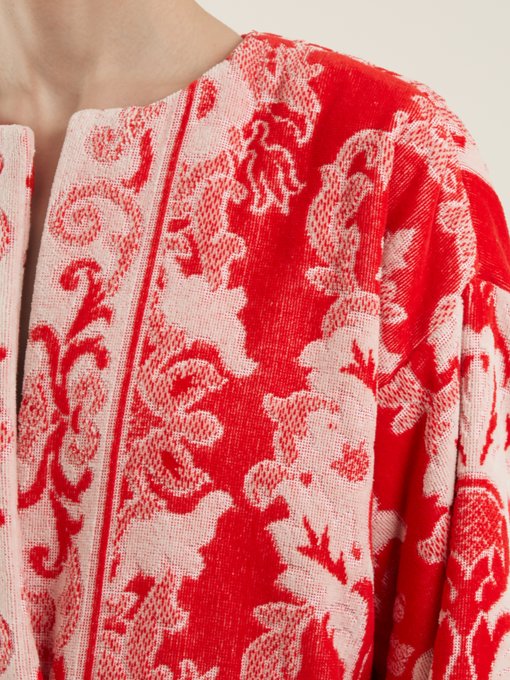 Floral-jacquard terry-towelling jacket展示图