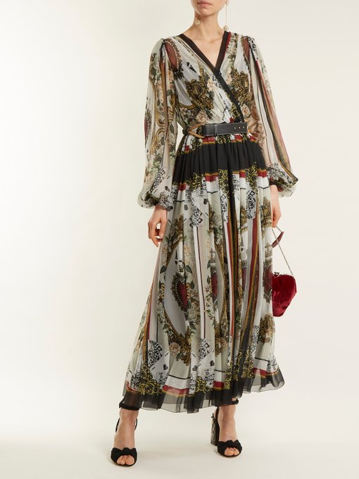 Queen of hearts and floral-print silk dress | Dolce & Gabbana ...