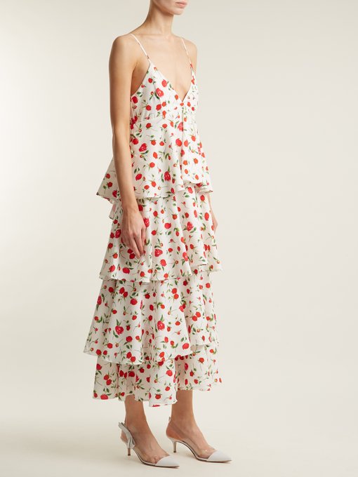 Gian tiered floral-print stretch-crepe dress | Dodo Bar Or ...