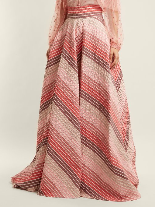 Striped-jacquard panelled skirt展示图