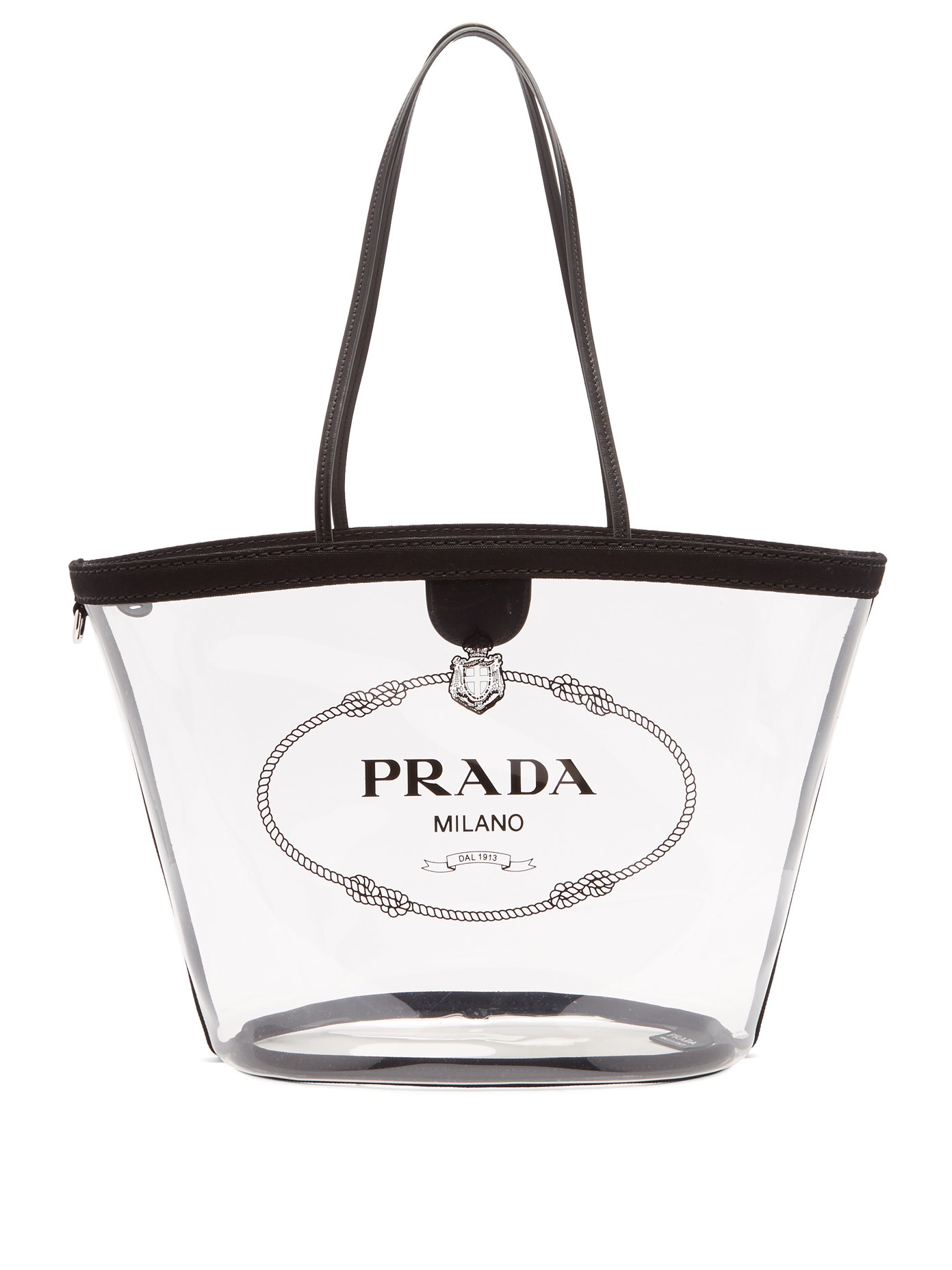 prada clear tote bag