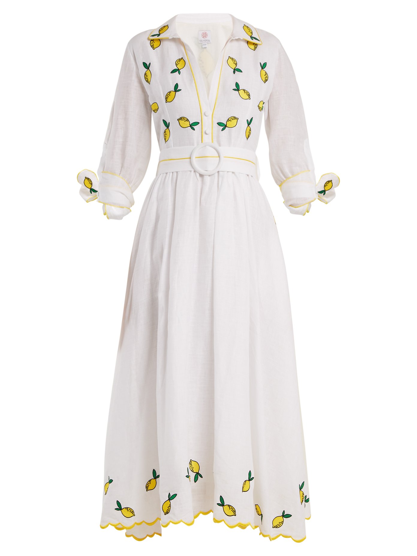 lemon linen dress