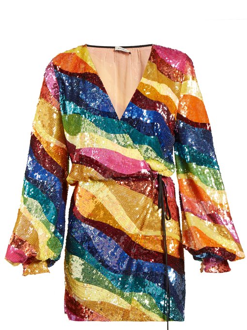 Rainbow-striped sequin dress | Attico | MATCHESFASHION.COM US