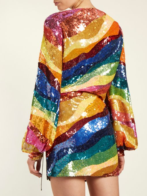 Rainbow-striped sequin dress | Attico | MATCHESFASHION.COM US