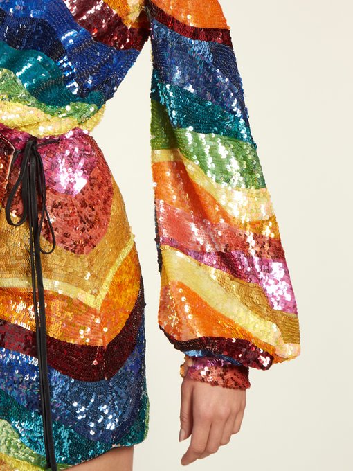 attico rainbow sequin dress