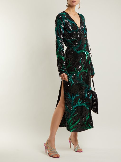 Sequin-embellished wrap dress | The Attico | MATCHESFASHION UK