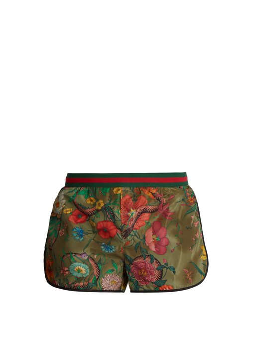 gucci print swim trunks