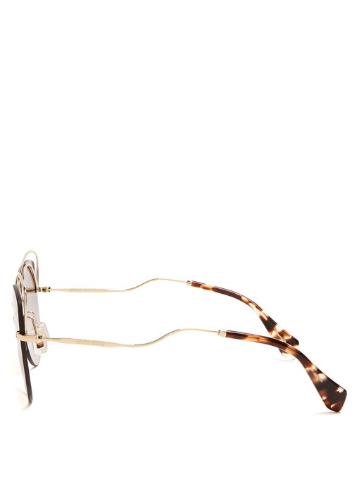 Cat-eye metal sunglasses展示图