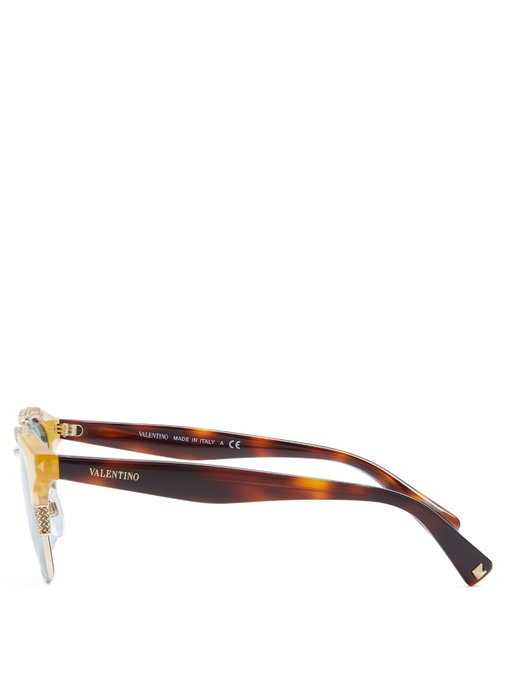 Cat-eye metal and acetate sunglasses展示图