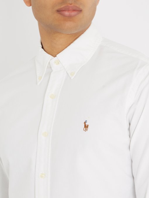 Logo-embroidered single-cuff cotton shirt展示图
