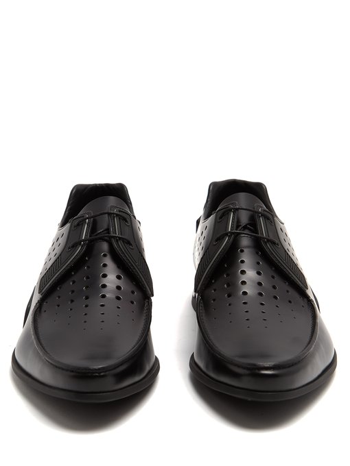 smart leather shoes with perforations