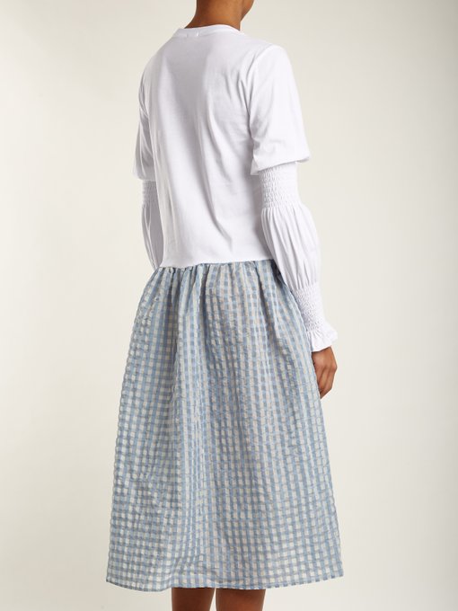 Juniper contrast gingham and cotton-jersey dress展示图