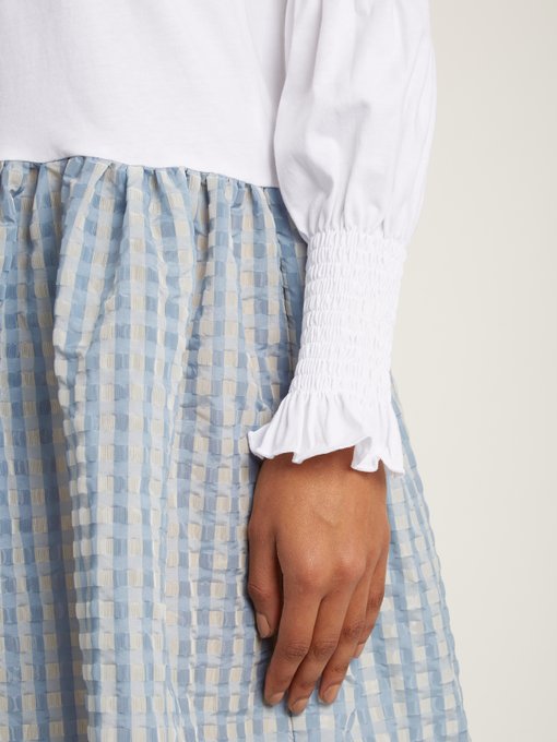 Juniper contrast gingham and cotton-jersey dress展示图