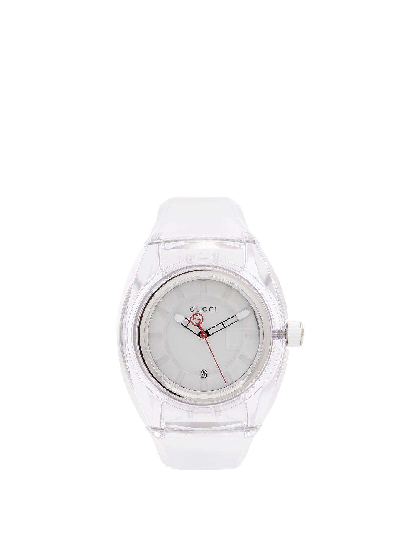 gucci sync stainless steel rubber watch