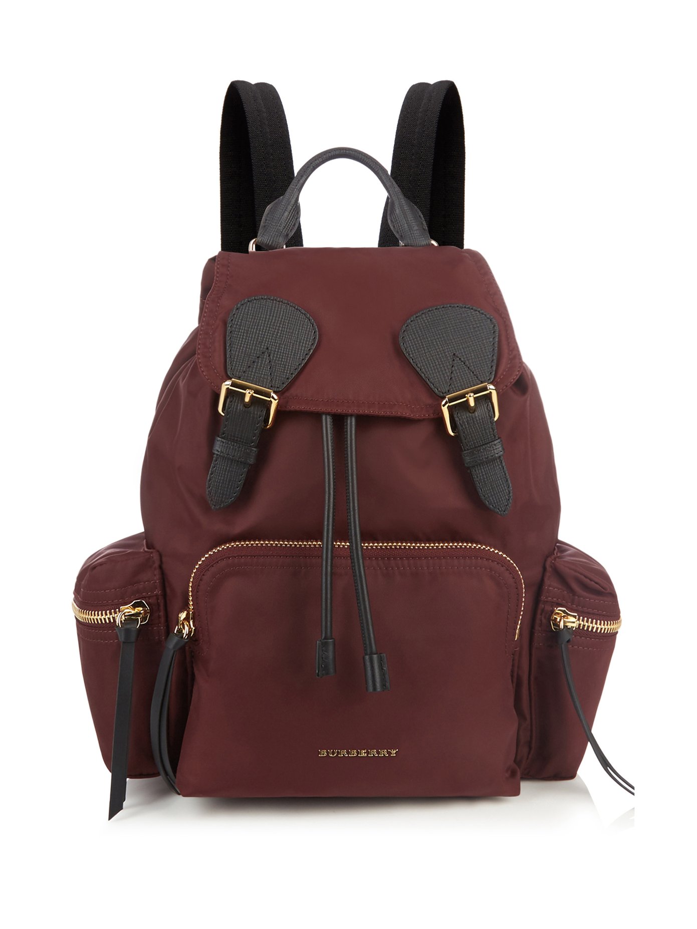 Medium nylon and leather backpack 