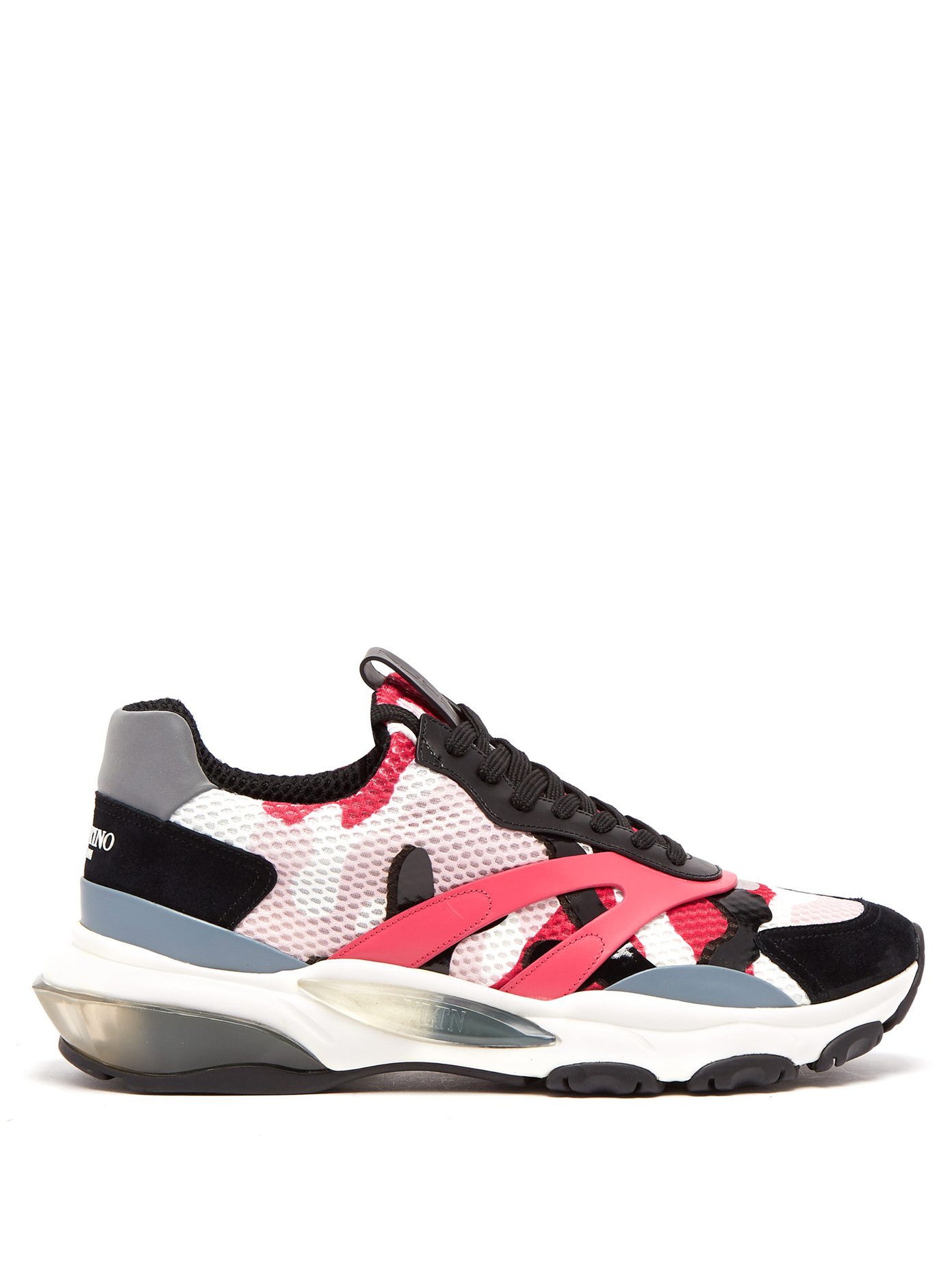 valentino trainers black and pink