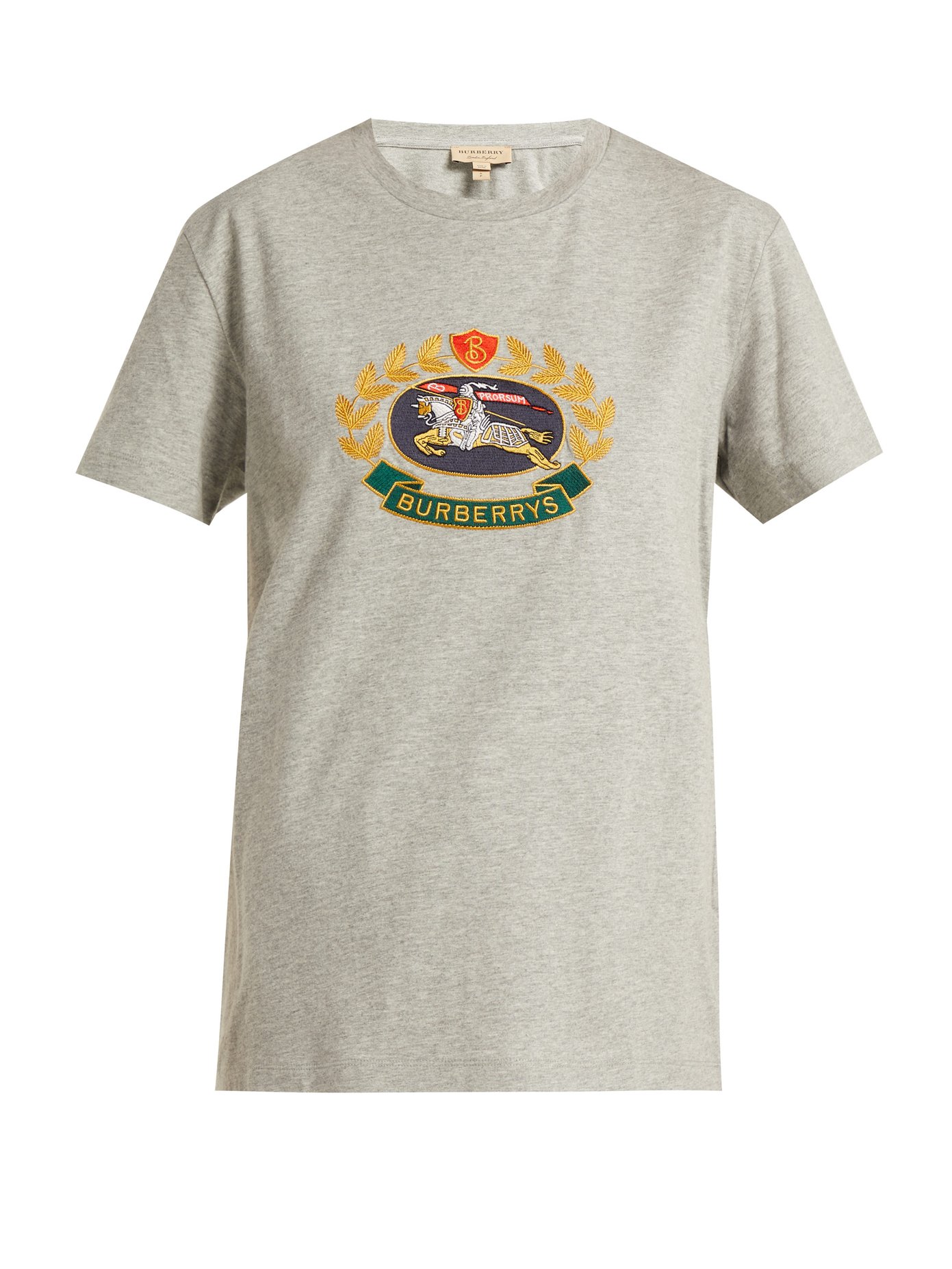 crest-embroidered cotton T-shirt 