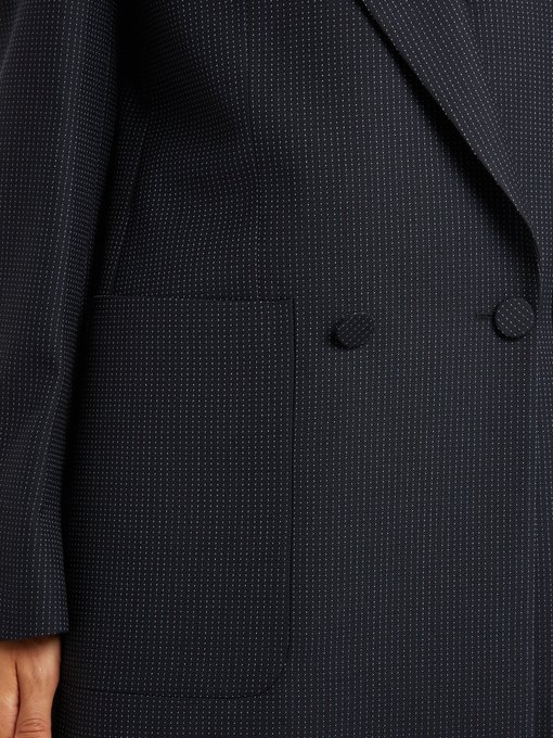 Pin-dot double-breasted wool jacket展示图