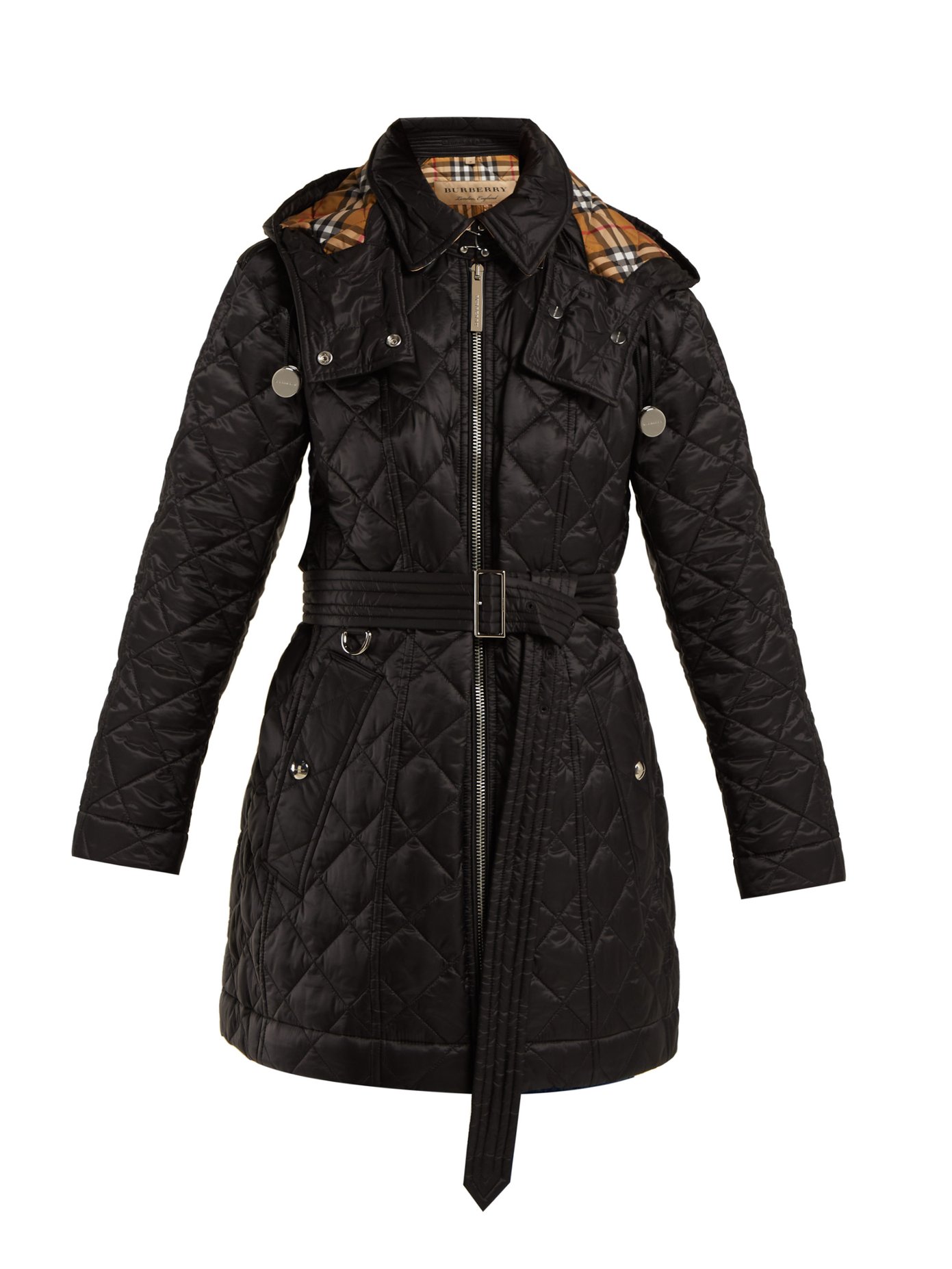 burberry baughton belted quilted jacket