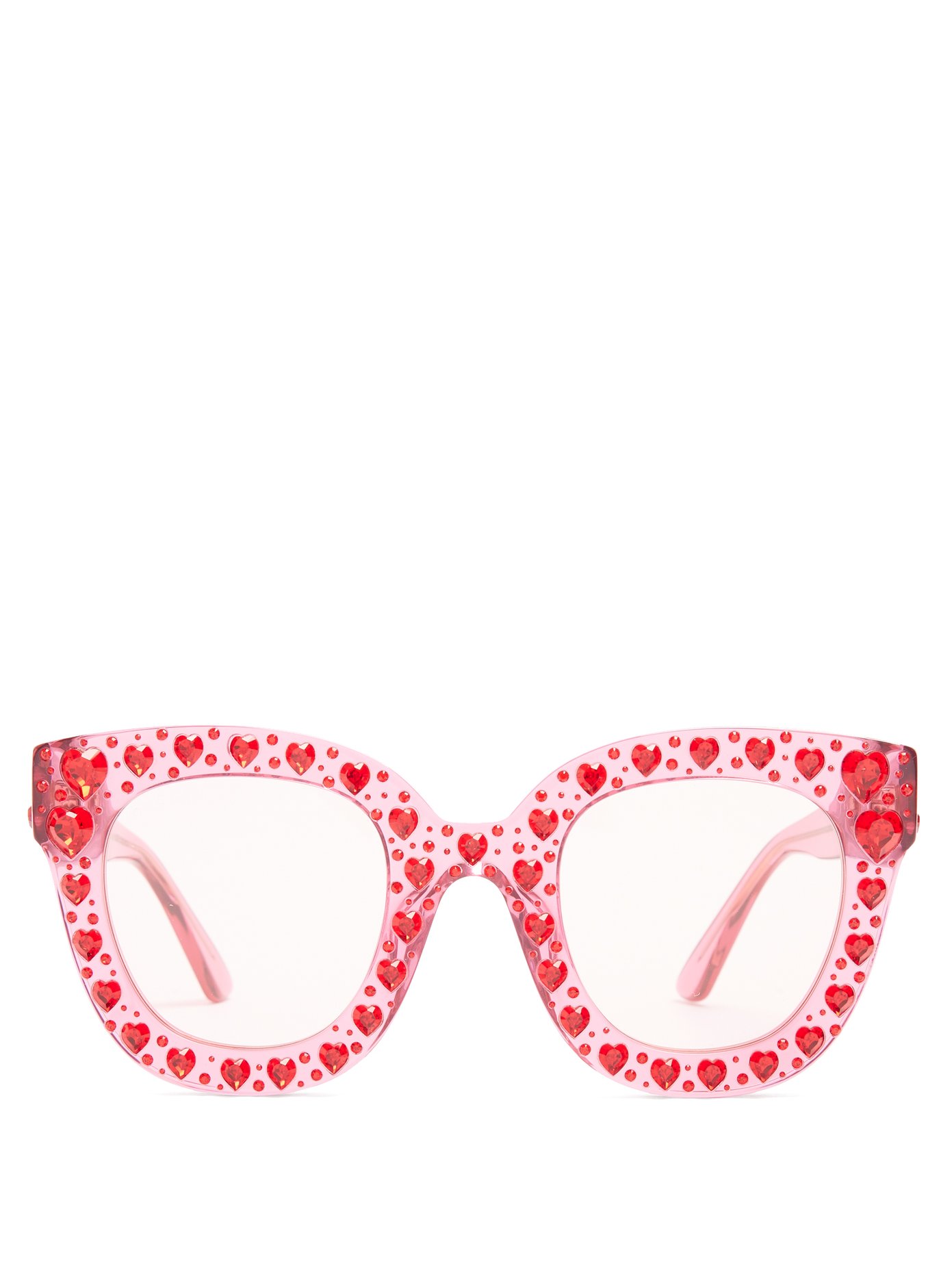Heart-embellished cat-eye sunglasses 