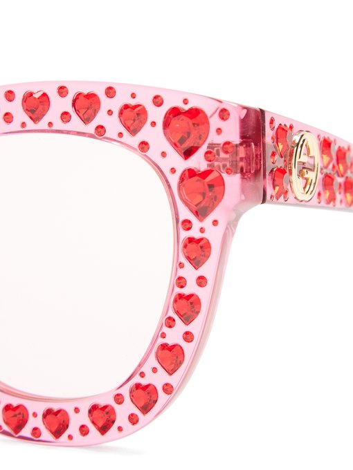 gucci pink heart sunglasses