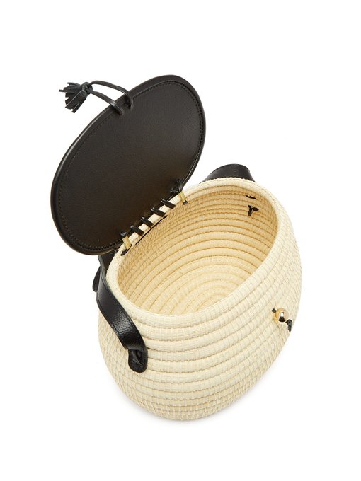 Leather and toquilla-straw basket bag展示图