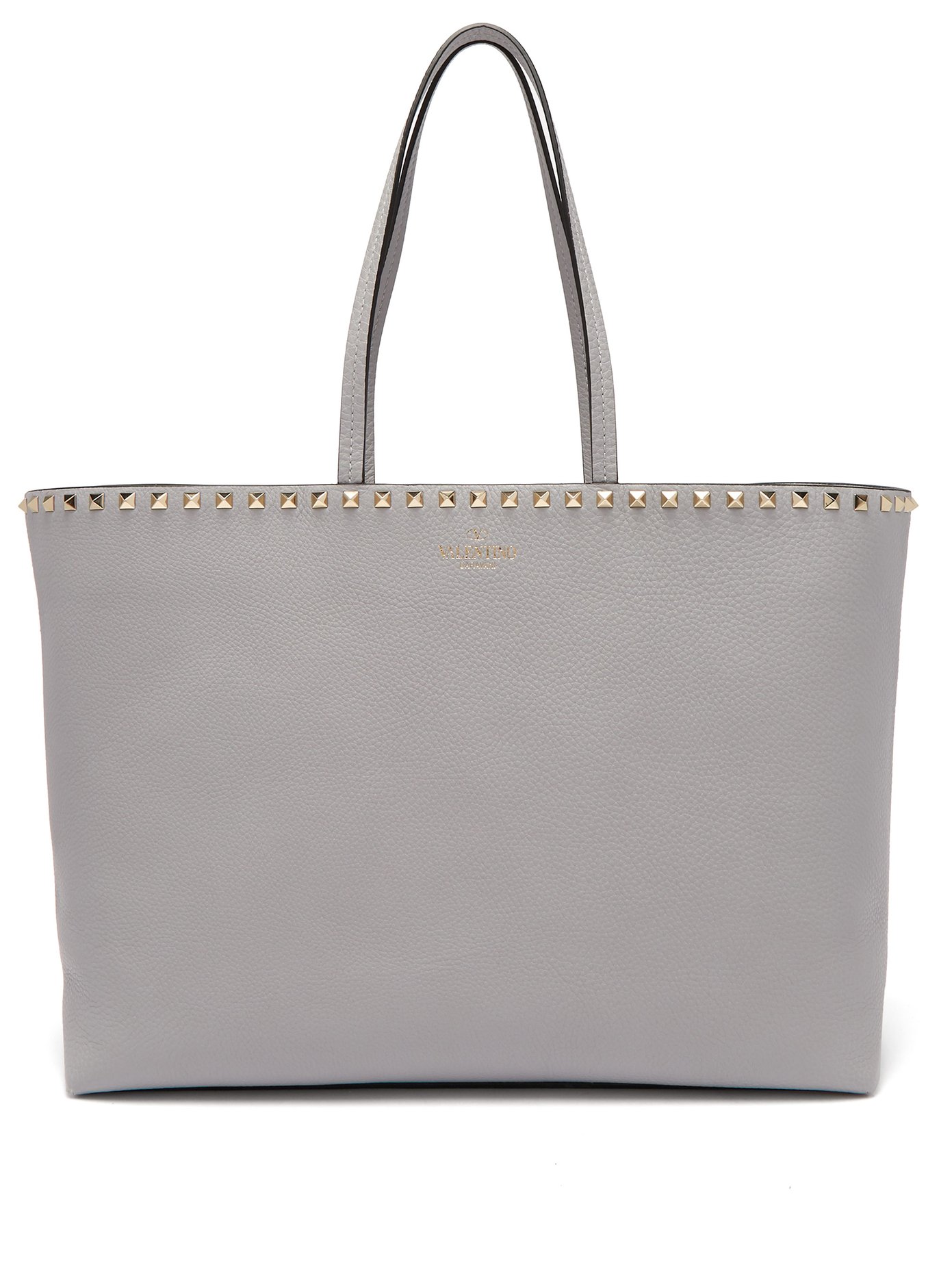 rockstud leather tote