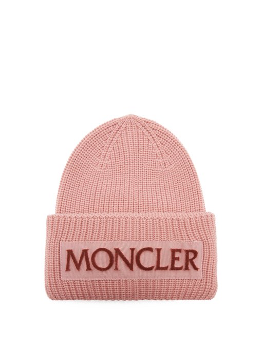 pink moncler beanie