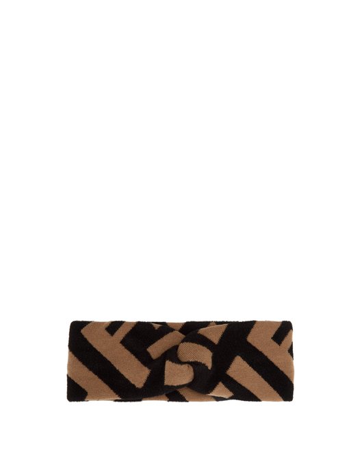 Logo intarsia-knit headband | Fendi 