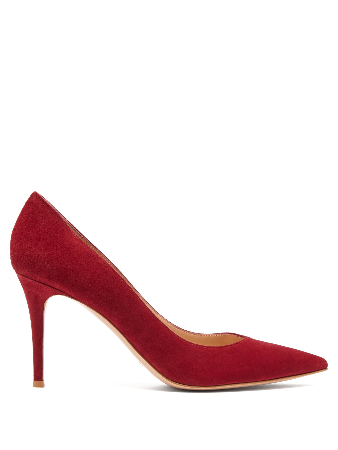gianvito rossi red suede pumps