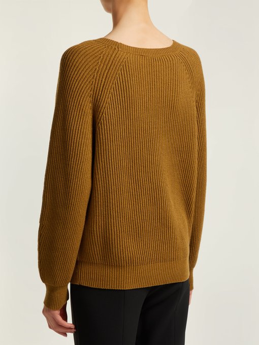 Boat-neck cotton and wool-blend sweater展示图