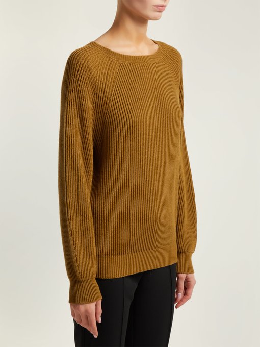 Boat-neck cotton and wool-blend sweater展示图