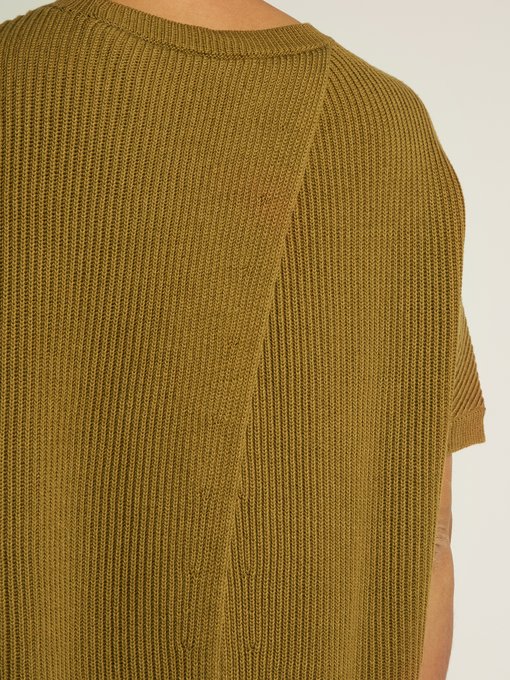 Crossed-back cotton and wool-blend sweater展示图