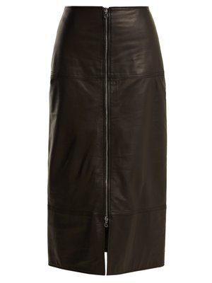 Zip-front leather pencil skirt | Raey | MATCHESFASHION UK