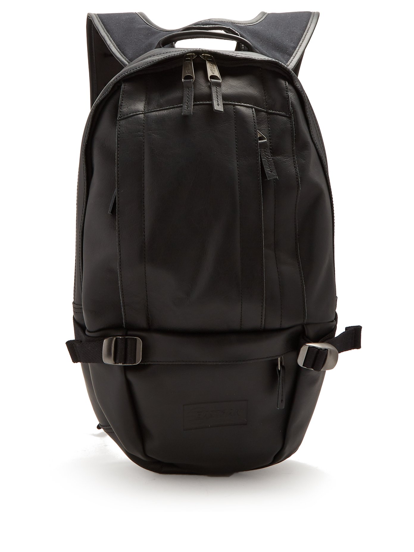 eastpak leather backpack