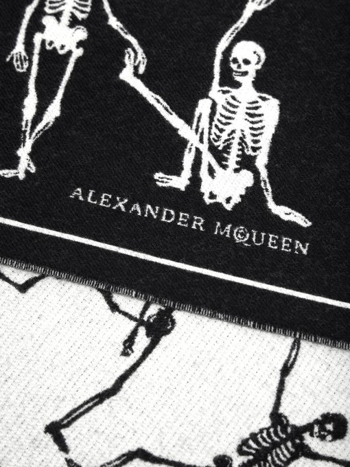 alexander mcqueen dancing skeleton scarf