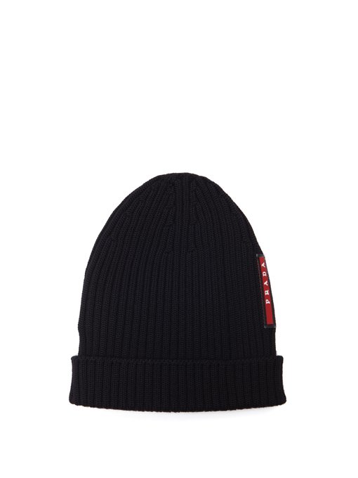 Logo-embellished ribbed-knit beanie hat 