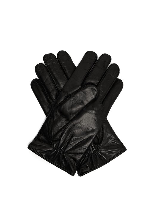 woven leather gloves