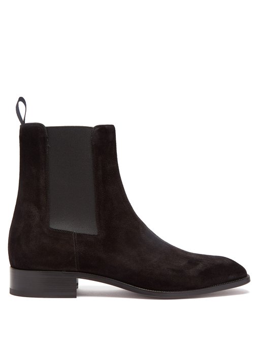 Christian Louboutin Huston Suede Boots in Black for Men