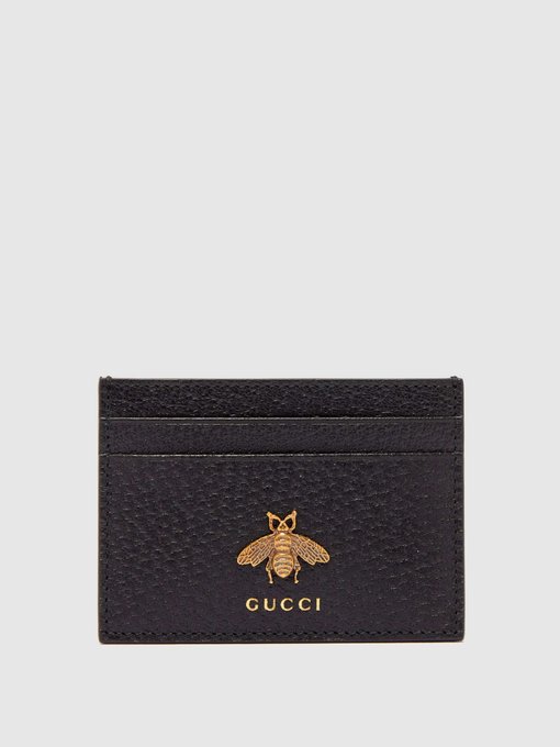 gucci black leather card holder