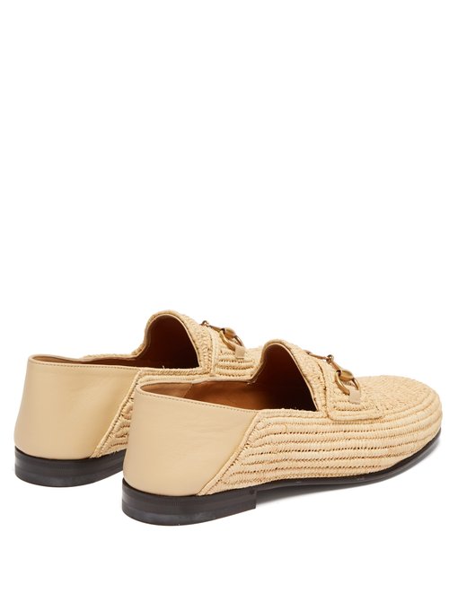 gucci straw loafers