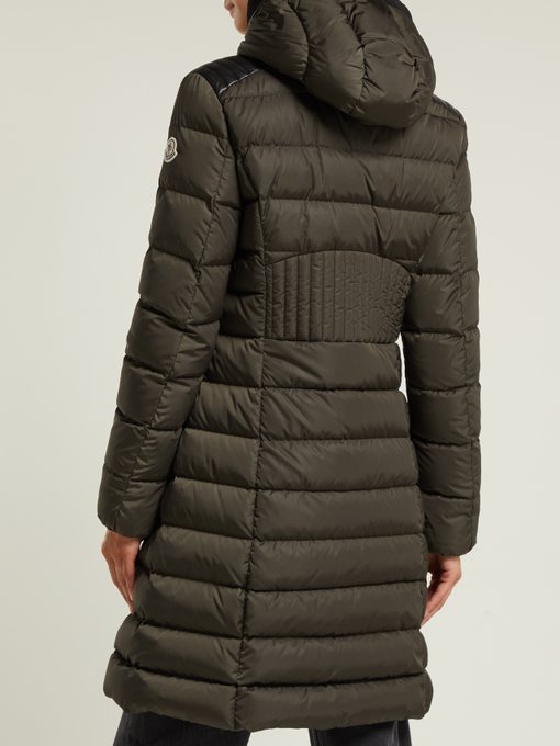 Taleve leather-panel quilted coat 