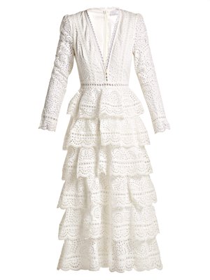 Bayou cotton broderie anglaise midi dress | Zimmermann | MATCHESFASHION UK