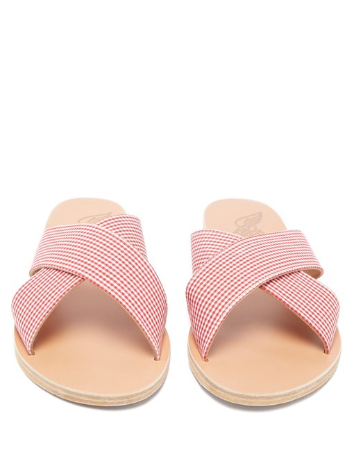 Thais gingham leather sandals展示图